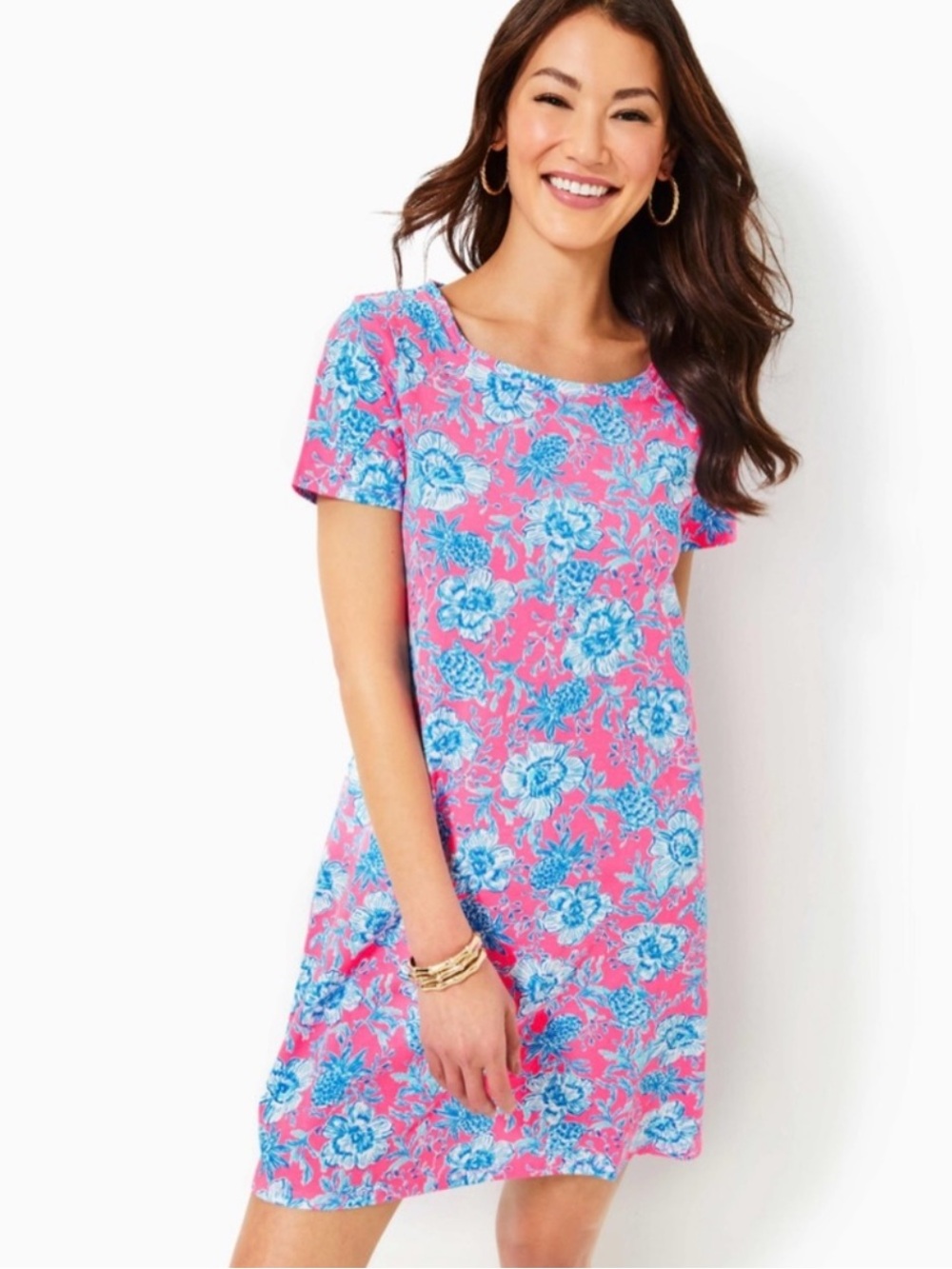 🎉HP🎉 NWT Lilly Pulitzer Cody T-Shirt Dress - Roxie Pink Wave N Sea